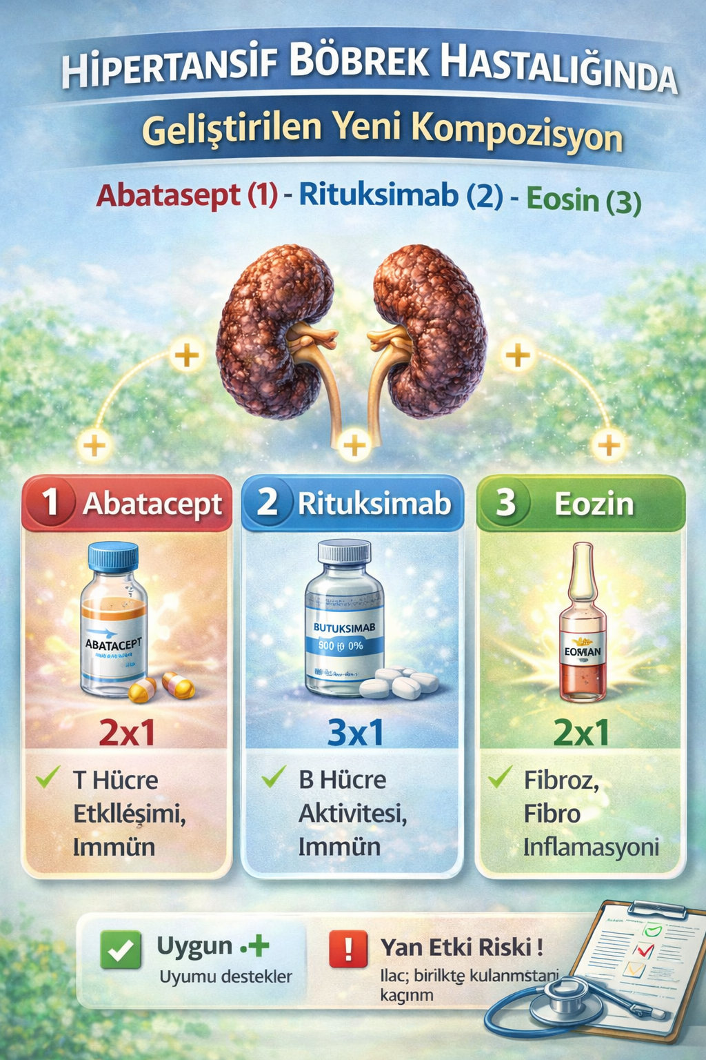 HİPERTANSİF BÖBREK HASTALIĞI İLAÇ TEDAVİSİNDE KULLANILMAK ÜZERE GELİŞTİRİLEN BİR KOMPOZİSYON