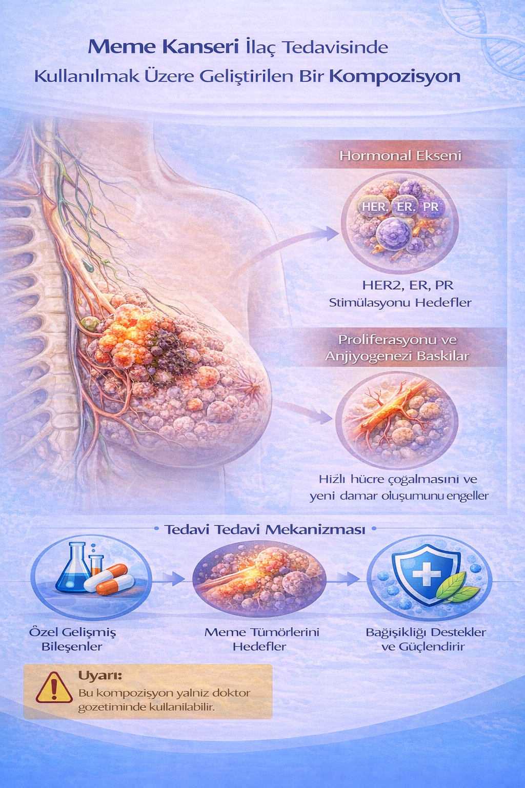 MEME KANSERİ İLAÇ TEDAVİSİNDE KULLANILMAK ÜZERE GELİŞTİRİLEN BİR KOMPOZİSYON