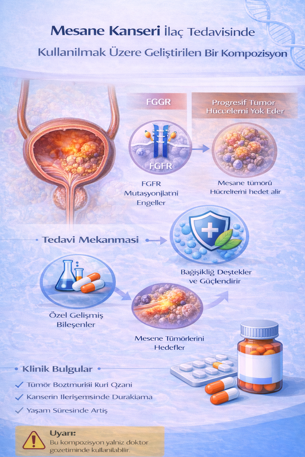MESANE KANSERİ İLAÇ TEDAVİSİNDE KULLANILMAK ÜZERE GELİŞTİRİLEN BİR KOMPOZİSYON