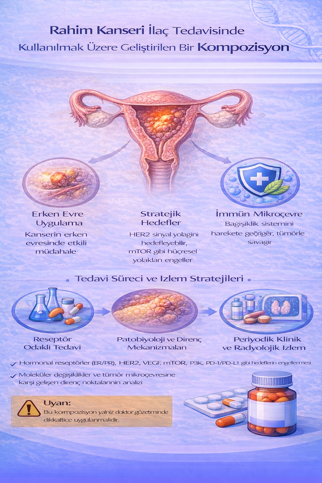 RAHİM KANSERİ İLAÇ TEDAVİSİNDE KULLANILMAK ÜZERE GELİŞTİRİLEN BİR KOMPOZİSYON