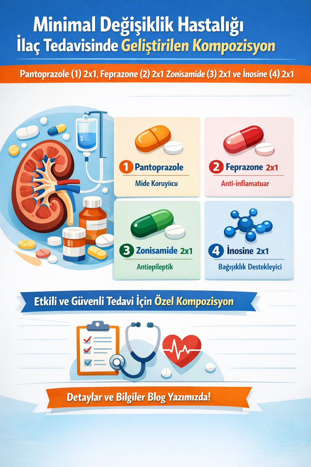 MİNİMAL DEĞİŞİKLİK HASTALIĞI İLAÇ TEDAVİSİNDE KULLANILMAK ÜZERE GELİŞTİRİLEN BİR KOMPOZİSYON